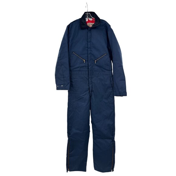 Walls Blizzard Pruf Insulated Coveralls Navy Blue Mens Size L Tall - Picture 1 of 13